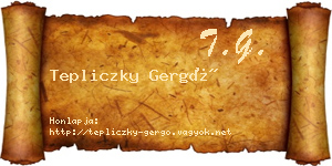 Tepliczky Gergő névjegykártya