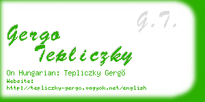 gergo tepliczky business card